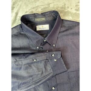 Bill Blass Shirt Mens 20 Tall‎ Button Down Long Sleeve Dress Pocket Rayon Blend